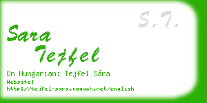 sara tejfel business card